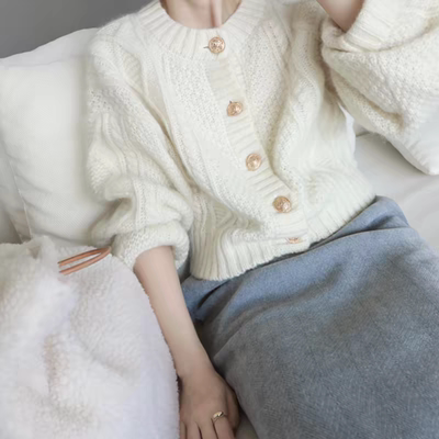 2026新款韩版宽松显瘦百搭毛衣外套开衫上衣外jf 3475