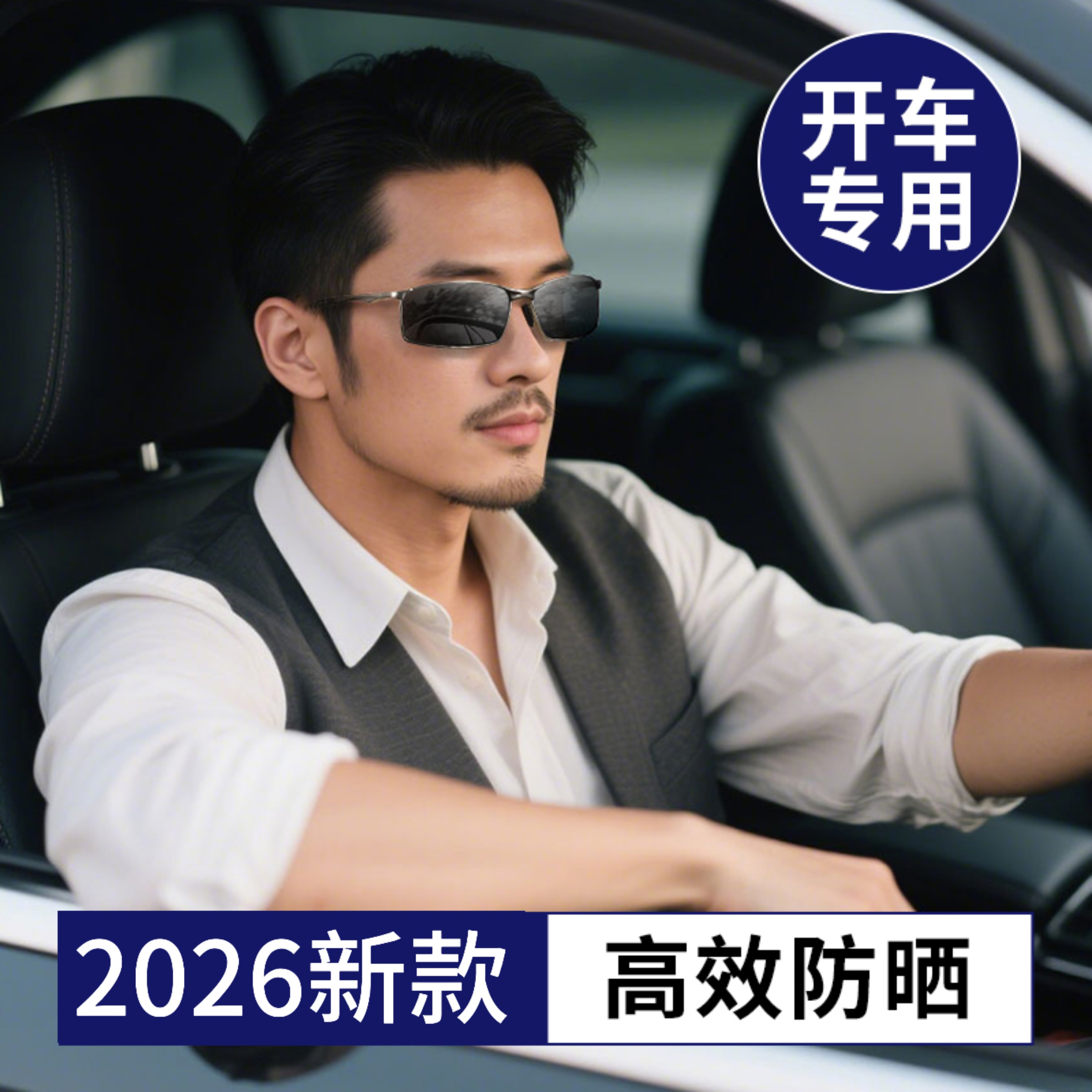 开车钓鱼偏光太阳镜男士墨镜爸爸高级感驾驶司机专用眼镜变色眼睛