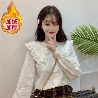 白色娃娃衬衫设计感小众长袖