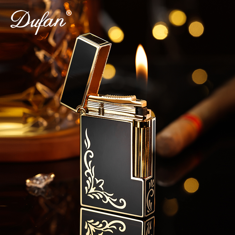 法国DUFAN都梵朗声打火机气体铜品牌送男友高档定制正品 五面唐草