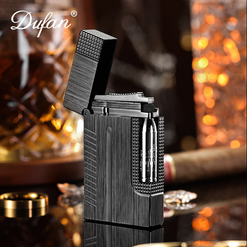 法国都梵朗声打火机正品钢音黄铜充气刻字送男友高档定制子弹头钛