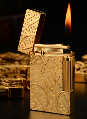法国DUFAN朗声打火机正版 双面雕刻都梵标志充气礼品原装正品