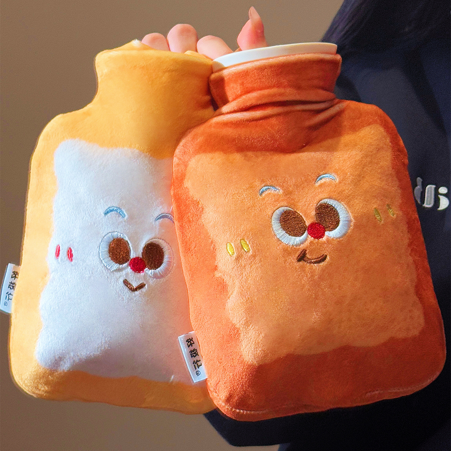 可爱面包吐司注水热水袋大号冬季