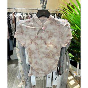 印花短袖 ANAN2024夏季 时髦复古新中式 上衣洋气小众设计感小衫 新品