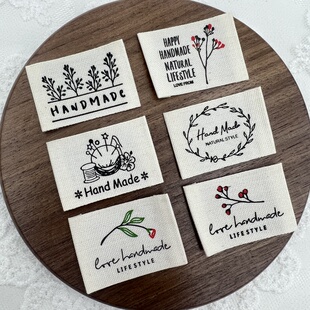 现货小树纯棉印唛手工爱好者棉带印刷包包配件布标围巾袜子辅料