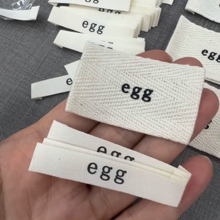 现货韩国鸡蛋布标织唛辅料辅料领标egg领标现货布贴