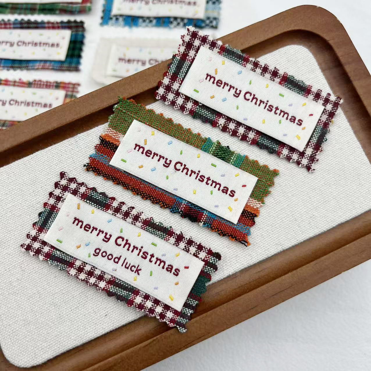 新款糖果色织标定制布标手工编织标签个性订做织唛领标布标