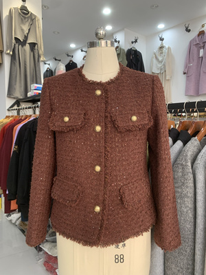 新款2024气质名媛小香风外套冬季流苏廓形女士高端大气上档次上衣