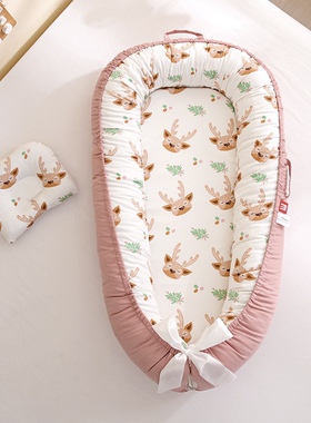 跨境折叠便携式防压婴儿床中床防惊跳防吐奶婴儿枕旅行宝宝婴儿床