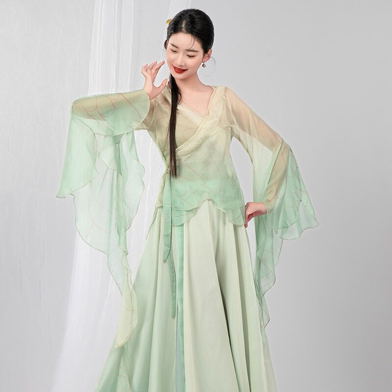古典舞演出服女渐变身韵纱衣蝴蝶舞蹈服中国舞艺考比赛雪纺新款