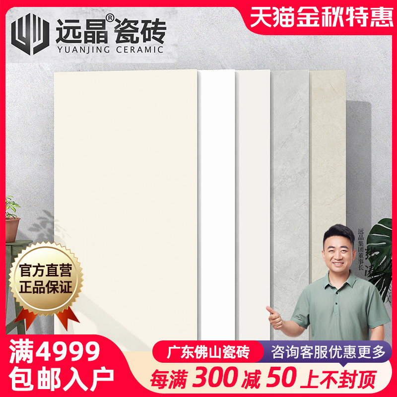 远晶 600x1200柔光天鹅绒微水泥瓷砖客厅地砖厨卫墙砖奶油白通体