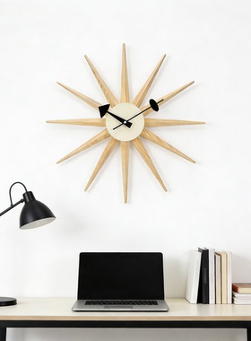 设计师尼尔森太阳挂钟Sunburst Clock 北欧创意艺术时钟墙壁钟表