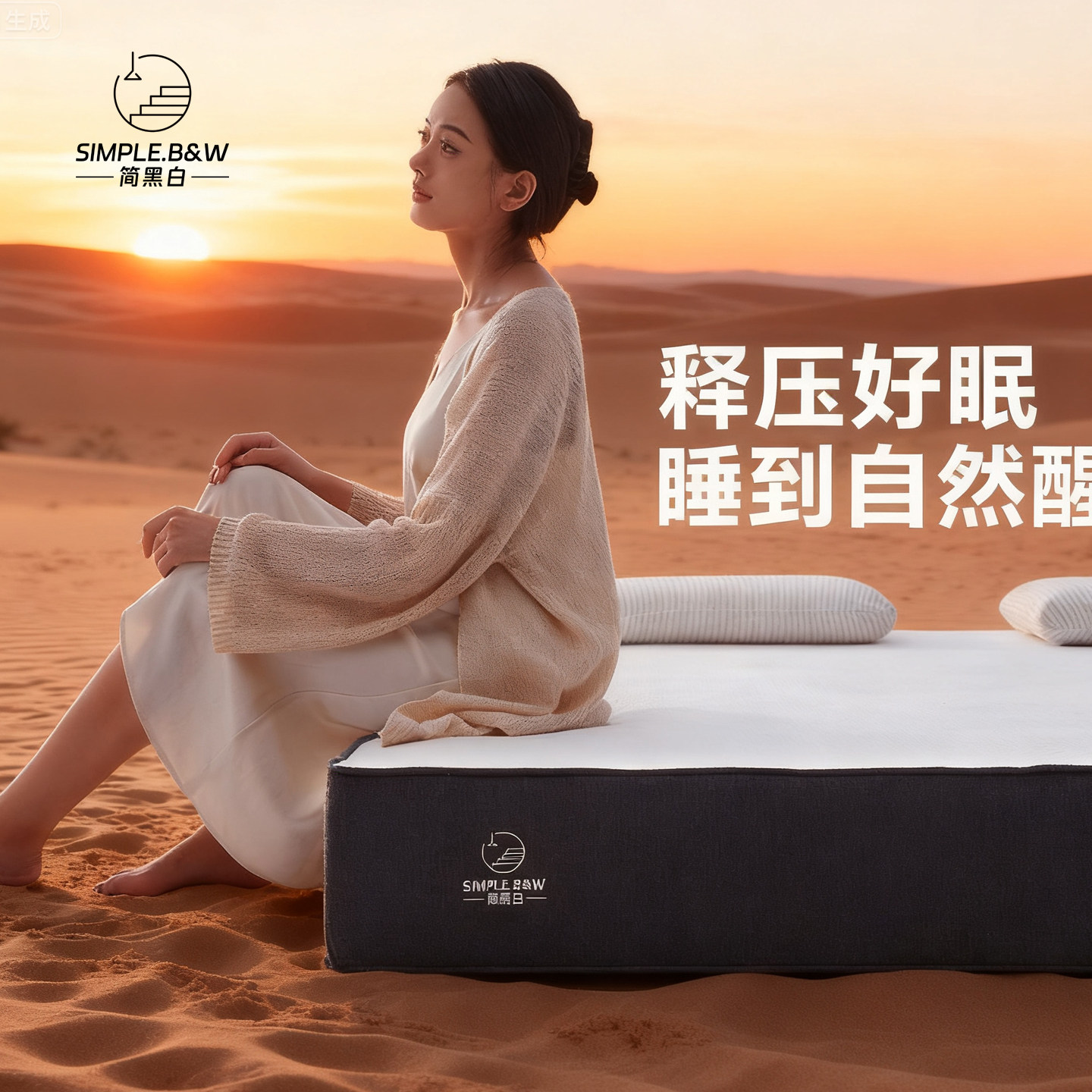 简黑白记忆绵床垫弹簧零压乳胶席梦思主卧双面睡海绵卷包盒装床垫