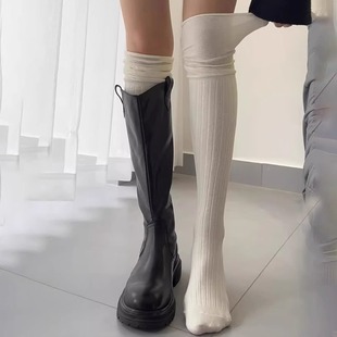 巨能遮肉 靴子显瘦又百搭 白色满满纯欲风 过膝袜 穿搭万能公式
