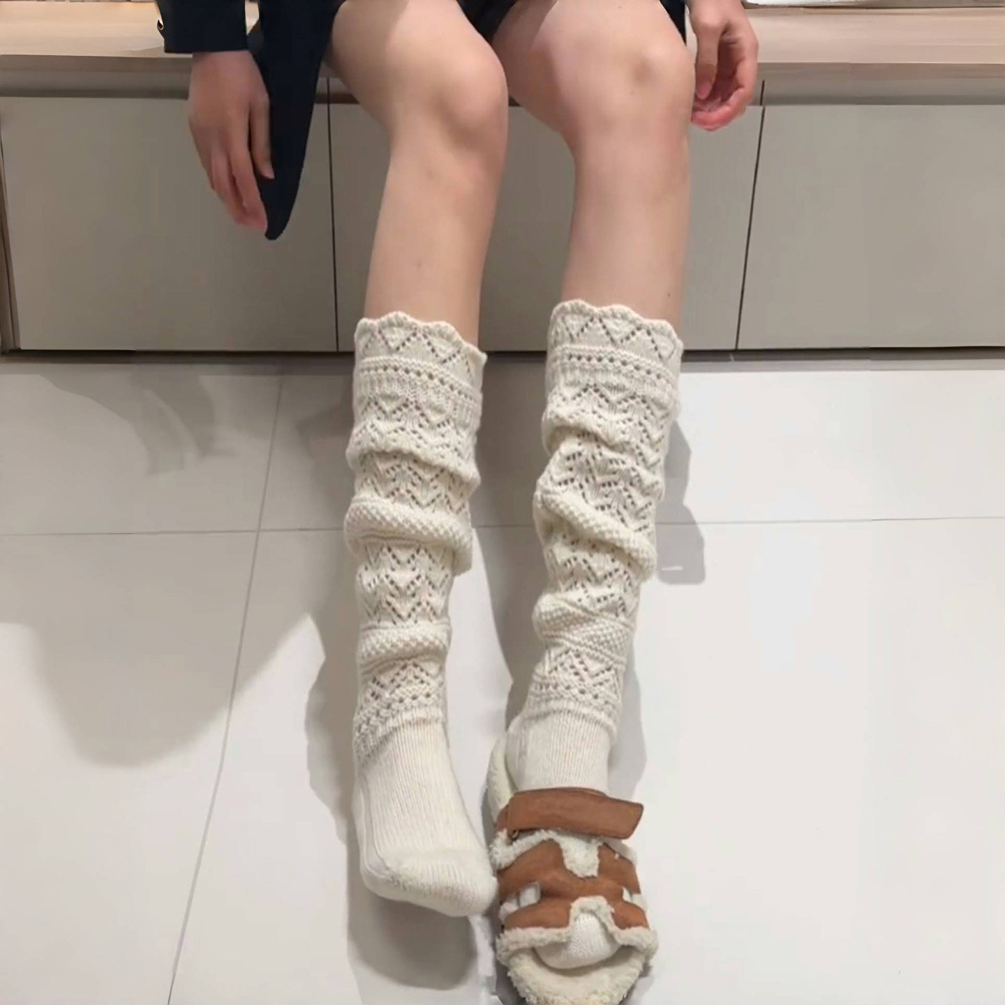 羊毛小腿袜袜太美了吧！可堆可直~搭配连裤袜穿绝了！袜子女秋冬