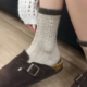 很难不爱啊 这个燕麦拼咖啡色也太秋冬了吧 袜子女羊毛无骨保暖