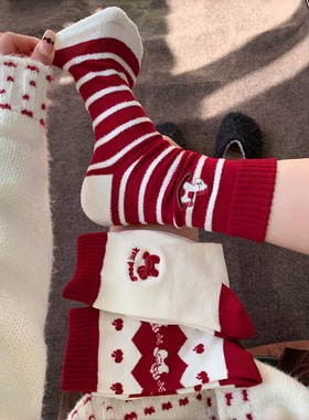 马年大吉！红色点亮新年~正红色也chao吸睛！袜子女本命年喜庆袜