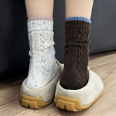 袜子女秋冬厚款 一秒入冬 这点子纱麻花羊毛袜袜又保暖又好穿 暖