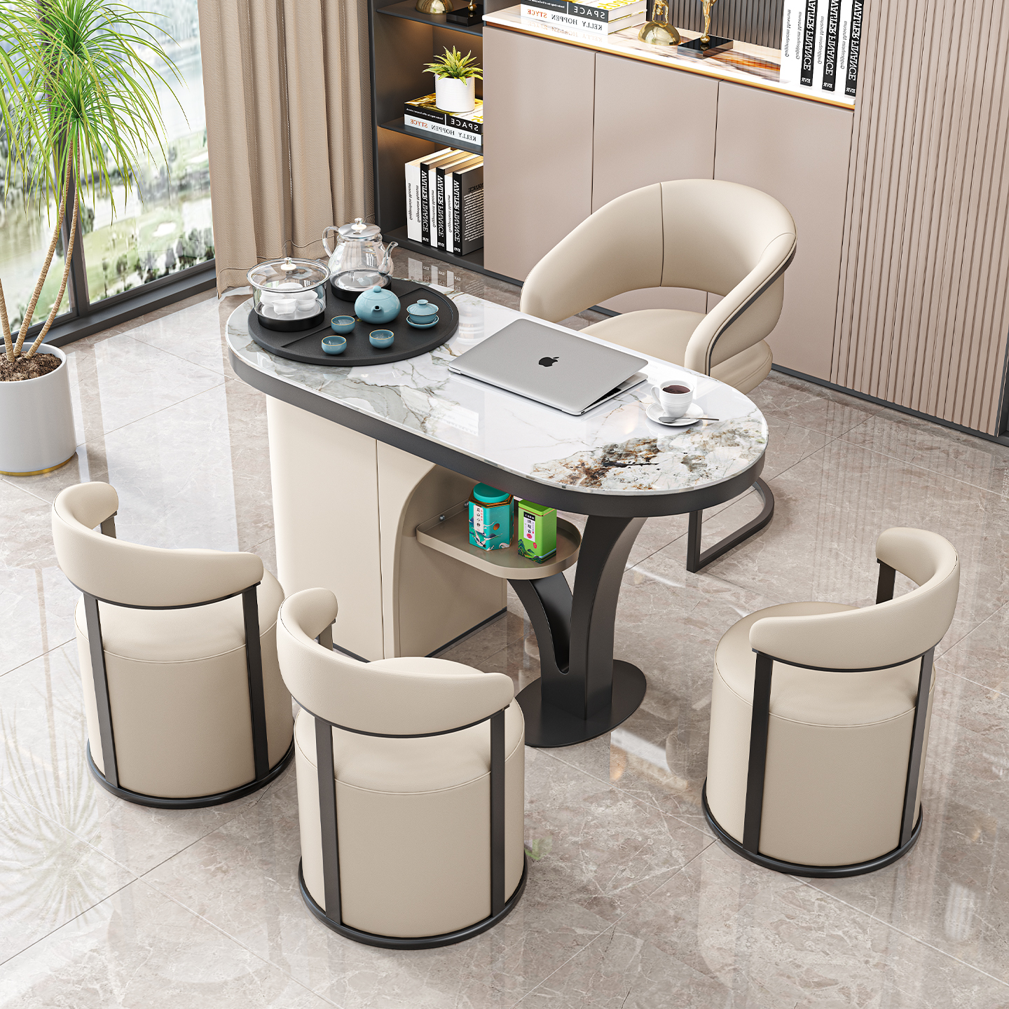 岩板阳台小茶桌椅组合轻奢现代