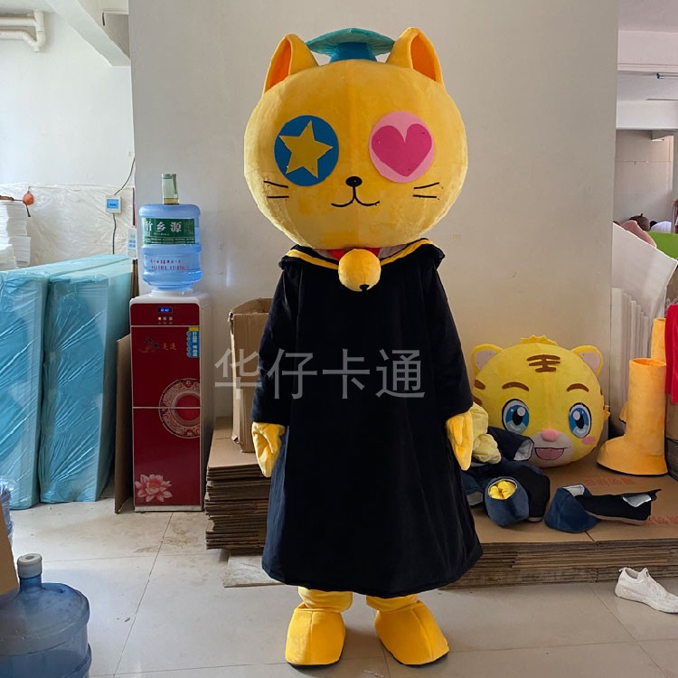 博士猫头套卡通人偶服装小猫咪