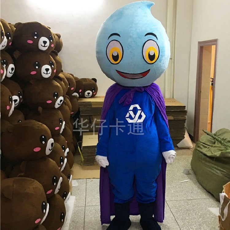 水滴卡通人偶服装节约用水日玩偶