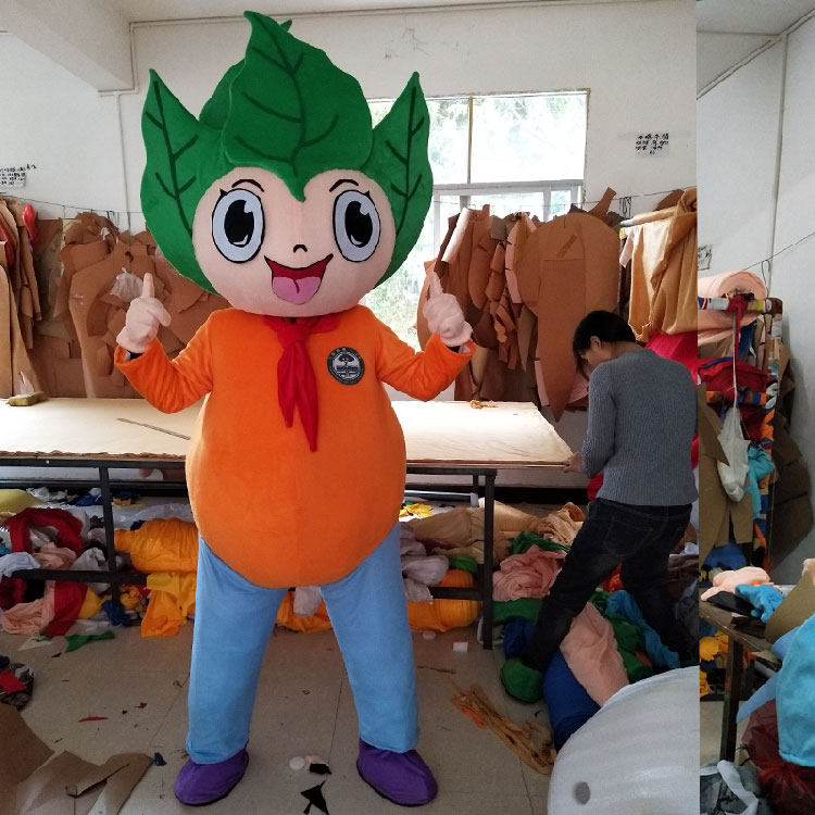 定制树叶行走卡通人偶服装绿叶广告道具服植物叶子行走环保毛绒服