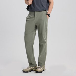 TECTOP户外软壳裤男宽松春秋透气速干裤登山徒步运动直筒休闲长裤