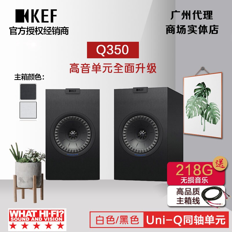 KEF Q350客厅家庭影院HIFI前置书架音箱发烧同轴喇叭Q300全新升级