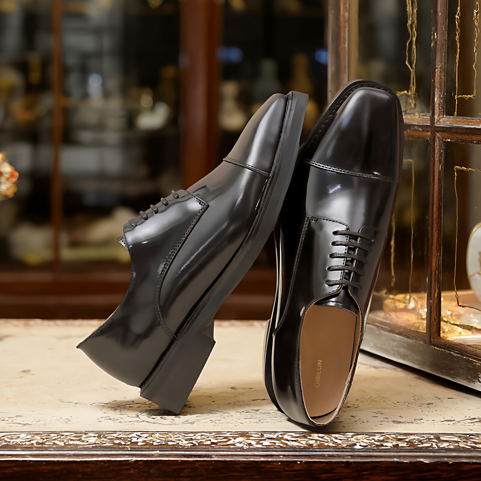 狄斯仑高端内增高皮鞋男商务正装