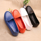 妈妈鞋 休闲女士单鞋 豆豆鞋 真皮舒适超软平底春秋中年软底加宽皮鞋