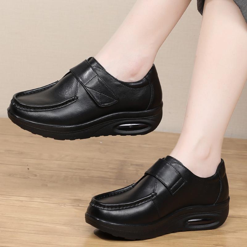 厚底工作鞋皮鞋舒适软底