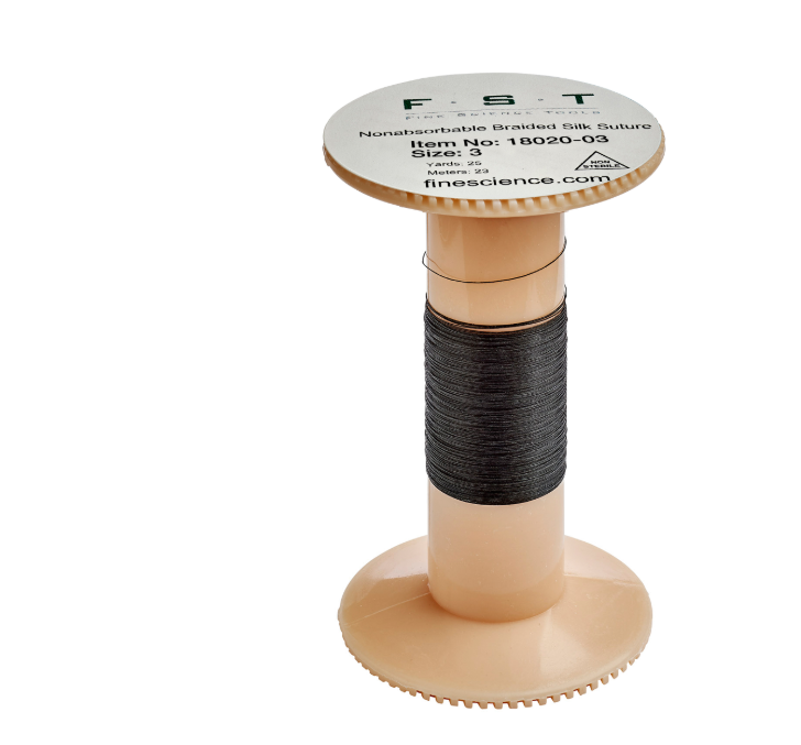 FST缝合线18020-03 动物解剖编制丝绸缝合线#3