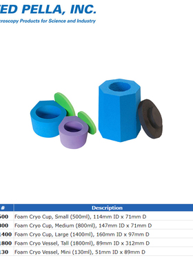 泡沫超轻冷冻杜瓦瓶130ml Foam Cryo Dewars