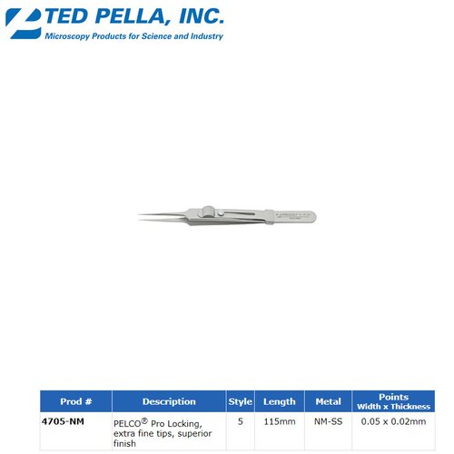 ted pella镊子4705-NM滑动带锁镊子PELCO® Pro Locking Tweezers