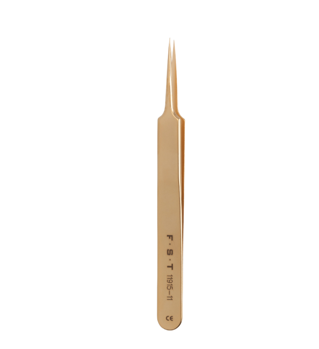 FST镊子11915-11 Gold Plated Forceps 实验室镀金镊子