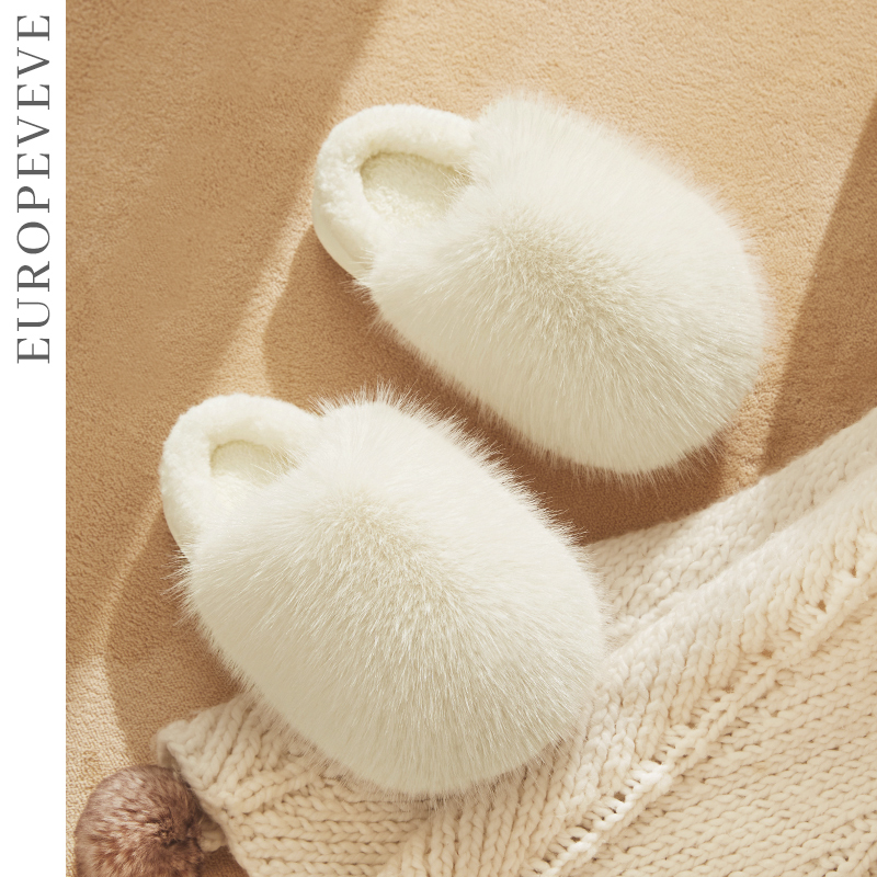 撸猫感加绒保暖冬季棉拖鞋