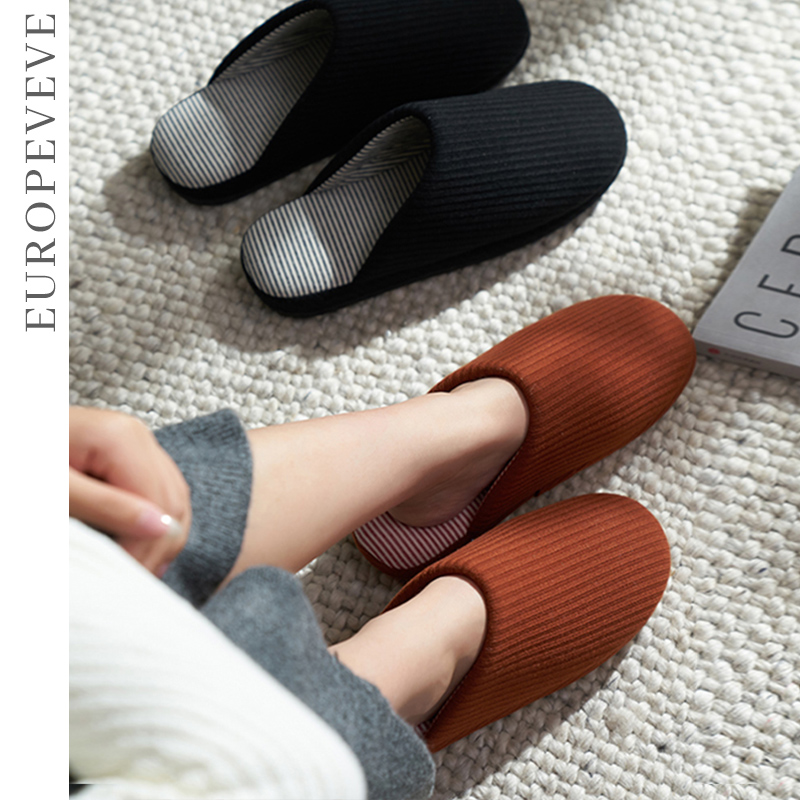 女士秋冬季防滑透气软底棉拖鞋