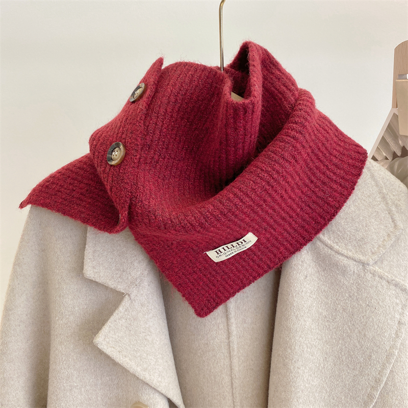 高领护颈围脖加厚保暖披肩式围巾