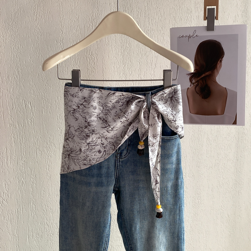 韩国腰果花丝巾三角巾女叠穿配饰牛仔裤腰带腰间屁帘旅游搭配衬衫