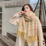 Зимний шарф, универсальная милая накидка для школьников, шарф-платок, в корейском стиле, в стиле Шанель, увеличенная толщина