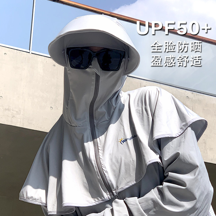 全脸护颈防紫外线冰丝骑车太阳帽图片
