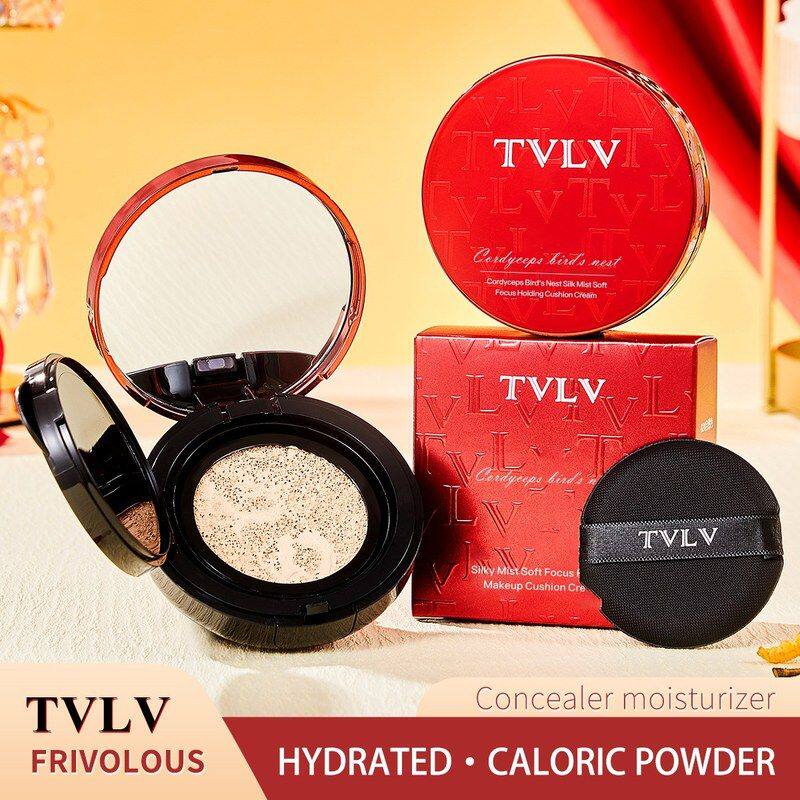 跨境专供爆款TVLV虫草燕窝丝雾柔焦持妆气垫霜 防水遮瑕BB Cream