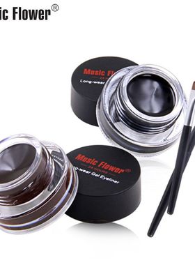 MusicFlower 跨境热卖外贸双色眼线膏持妆易卸丝绒不晕染一款多用