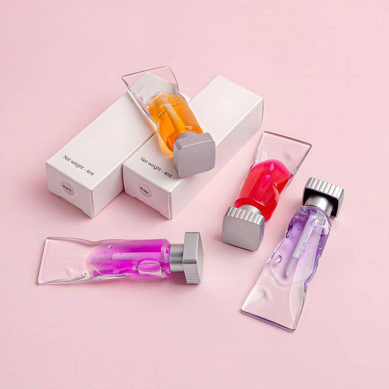 现货透明nologo彩色冰块唇油植物水果味润唇蜜丰唇液叠涂护唇油