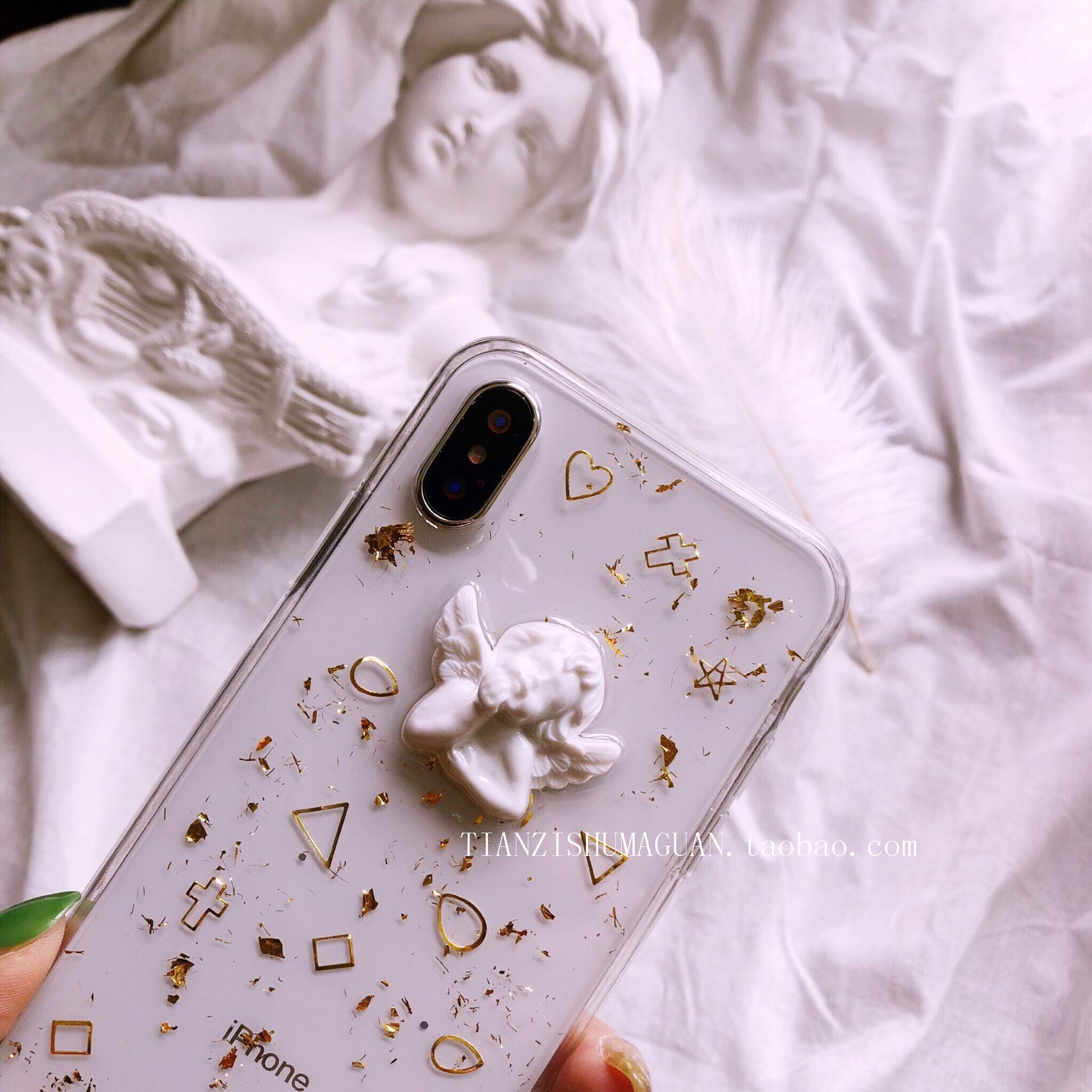 iPhoneXS呼吸声极高巴洛克小天使滴胶手机壳苹果8华为p20/p30 pro在类目 3C数码配件, 手机配件, 手机保护套/壳中 - 来自Buy2taobao.com提供专业的淘宝代购服务