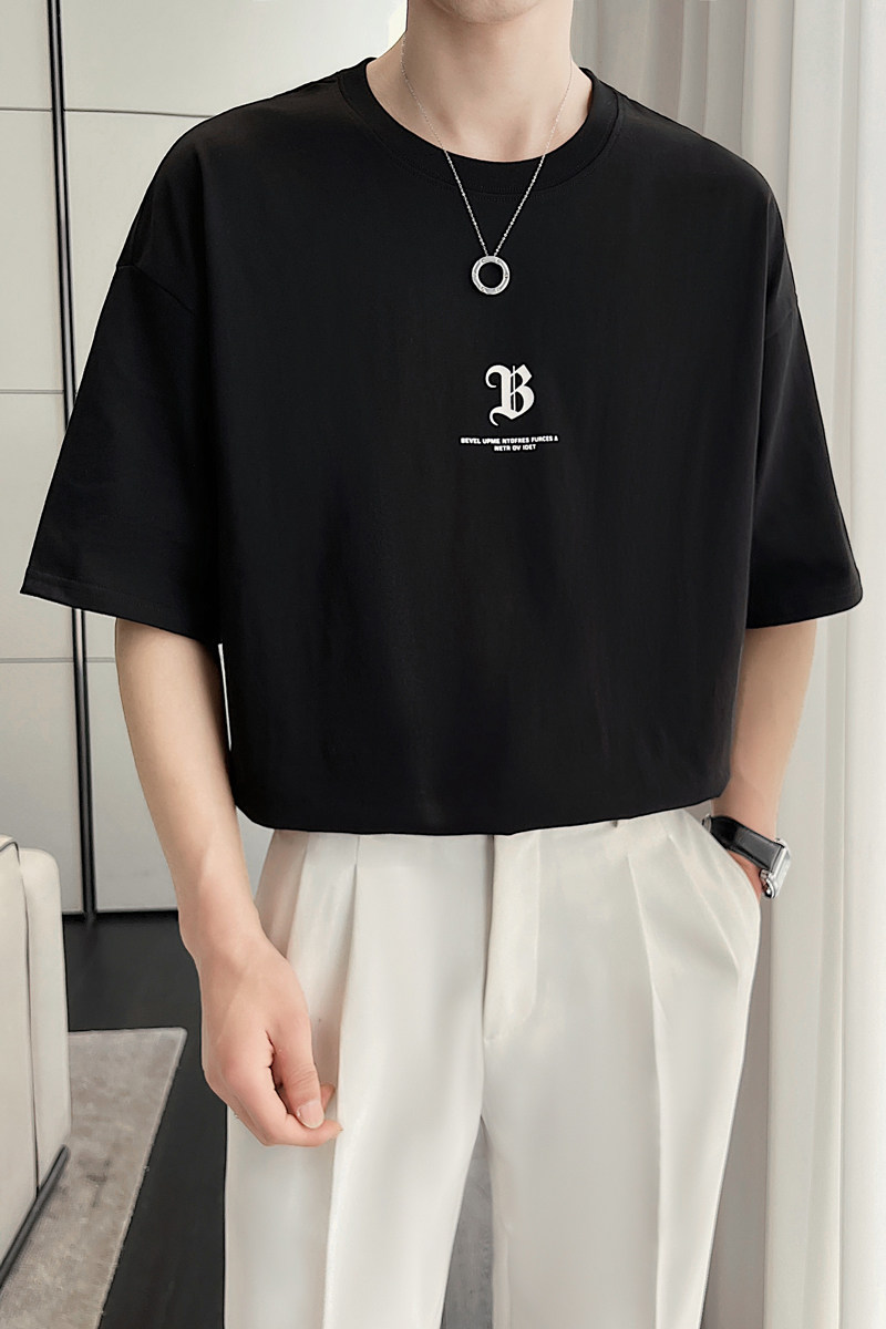 ins轻熟风2024夏季新宽松潮流男士短袖T恤Q151P50控69,男装T恤,电商A222（原电商A231）