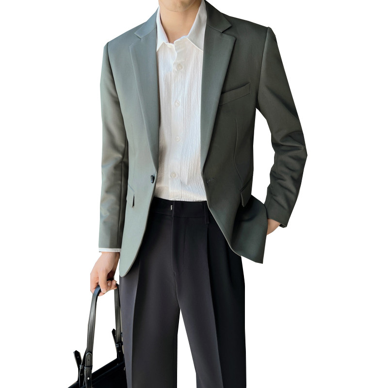ins轻熟风2024秋季新微宽休闲潮流西服男西装Q123P165单西,男装西服,电商A222（原电商A231）