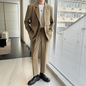 假两件ins轻熟风2024秋冬宽松潮流休闲男士西装西服套装TZ10P260,男装西服套装,电商A222（原电商A231）