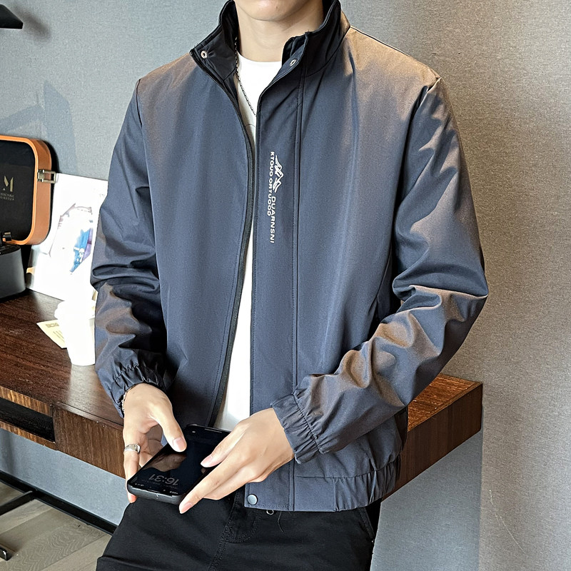 高品质ins店主风2024秋季新休闲潮流立领夹克男外套Q208P58,男装夹克,电商A222（原电商A231）