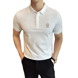 潮流修身短袖POLO衫男打底2024夏季新时尚都市龙头刺绣Q258P49特，男装Polo衫，电商A222（原电商A231）